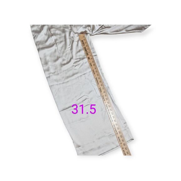 NWT Banana Republic Factory Silky pleated Wide leg pants oyster pearl size 14 - Picture 4 of 12